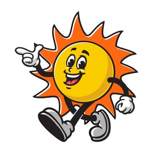 Sun cartoon mascot illustration character vector clip art hand drawn