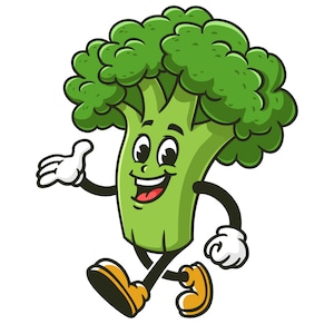 Wandelen Broccoli cartoon mascotte illustratie ontwerp karakter vector