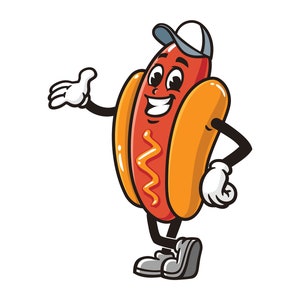Hot dog cartoon mascot illustration design character