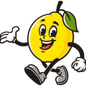 Wandelende citroen cartoon mascotte illustratie ontwerp karakter vector