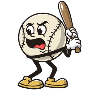 Baseball cartoon mascot illustration design character vector
