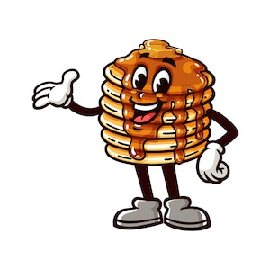 Pancake cartoon mascot illustration character vector clip art hand drawn Design