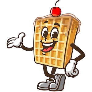 Wafel cartoon mascotte illustratie ontwerp karakter vector