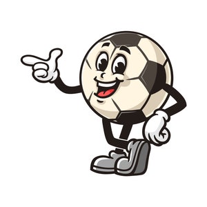 Football Soccer cartoon mascot illustration character vector Clip art Hand drawn logo Design