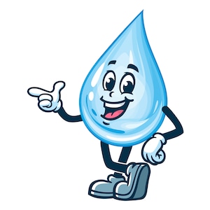 Kropla wody kreskówka maskotka ilustracja projekt postać wektor clipart