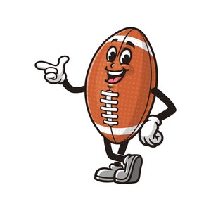 American Football Ball Cartoon Maskottchen Illustration Charakter Vektor Clip Art Handgezeichnetes Logo Design