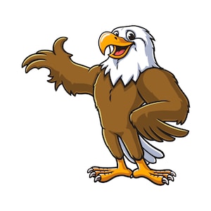 Eagle cartoon mascot illustration character vector clip-art hand-drawn logo Design