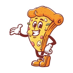 Pizza cartoon mascot illustration design character