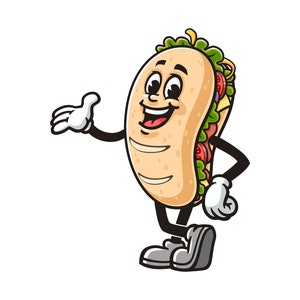 Sub Sandwich, Submarine Sandwich cartoon mascot illustration character vector clip-art hand-drawn logo design