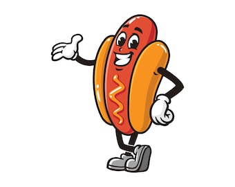 vector mascot illustration of Hot dog Sausage Design