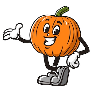 Kürbis Cartoon Maskottchen Illustration Design Charakter Clip Art Vektor