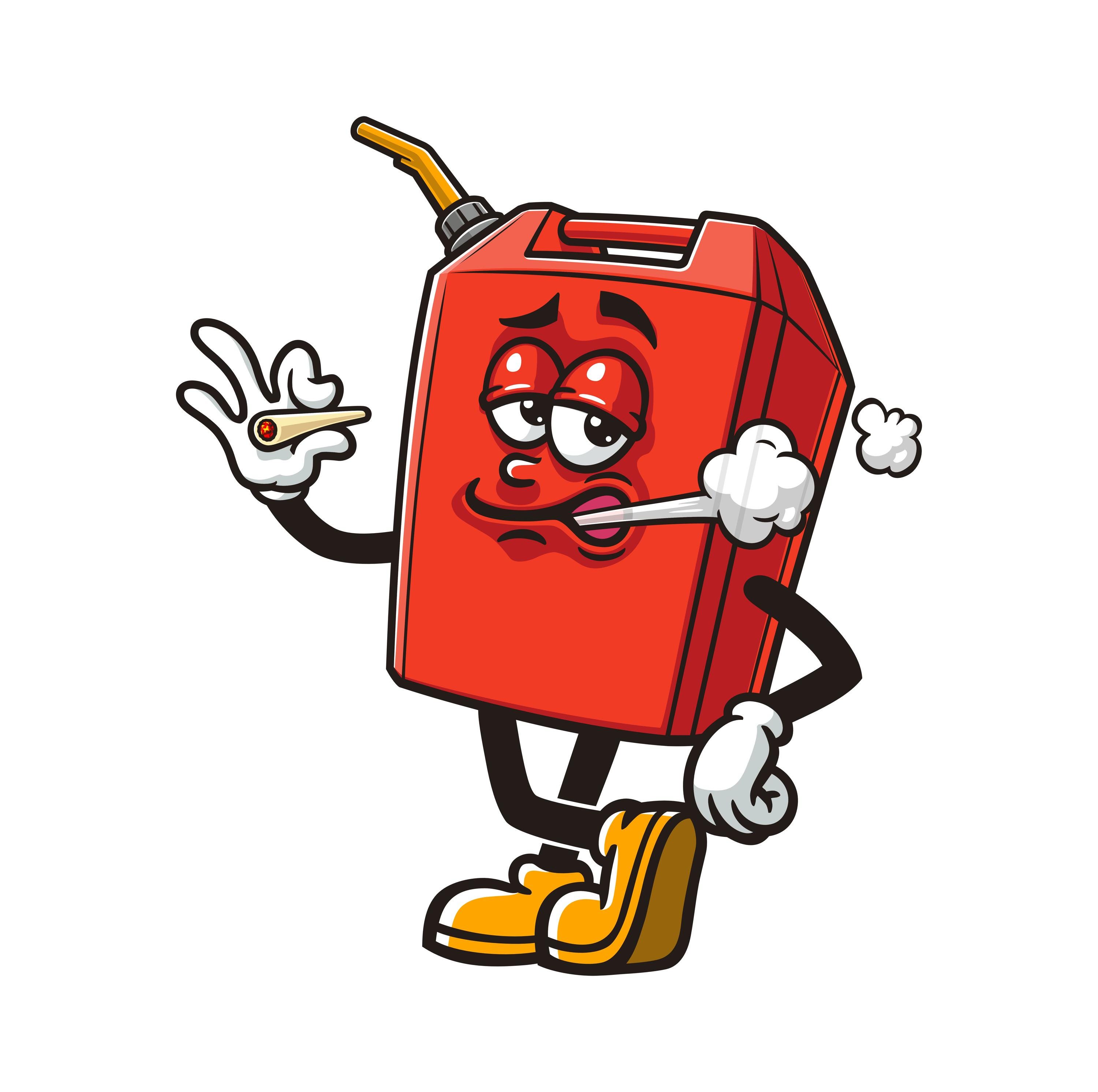 Rauchen Gasolin Dose Cartoon Maskottchen Illustration Charakter Vektor  Clip-art Handgezeichnetes Logo Design - Etsy Österreich, image size:3000x2984