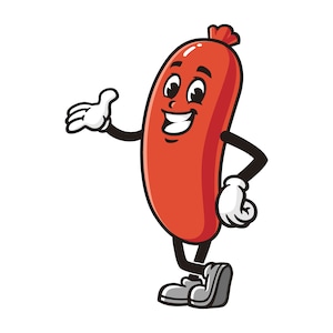 Sausage cartoon mascot illustration design