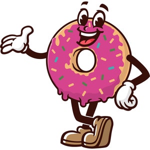 Donuts cartoon mascot illustration design character vector