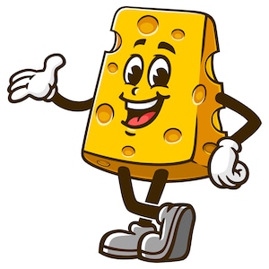 Cheese cartoon mascot illustration design character vector