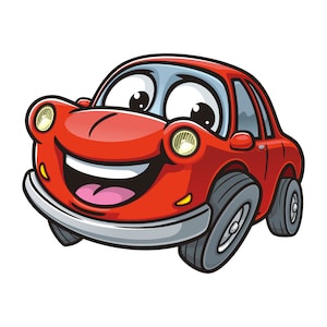 Car cartoon mascot illustration character vector clip-art hand-drawn logo design