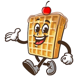 Wandelen wafel cartoon mascotte illustratie ontwerp karakter vector