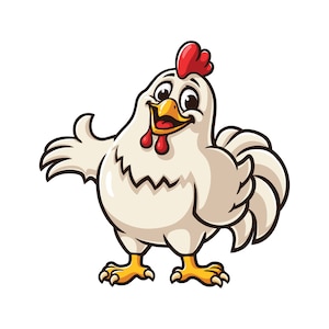 Chicken cartoon mascot illustration character vector clip art Hand drawn Design
