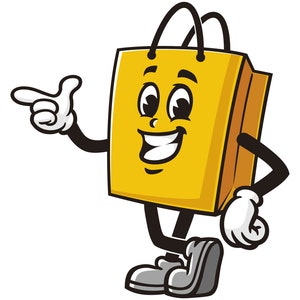Shopping Bag tote bag cartoon mascot illustration design character vector