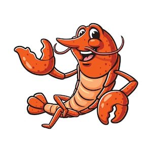 Kreeft cartoon mascotte illustratie karakter vector logo clip art hand getrokken ontwerp
