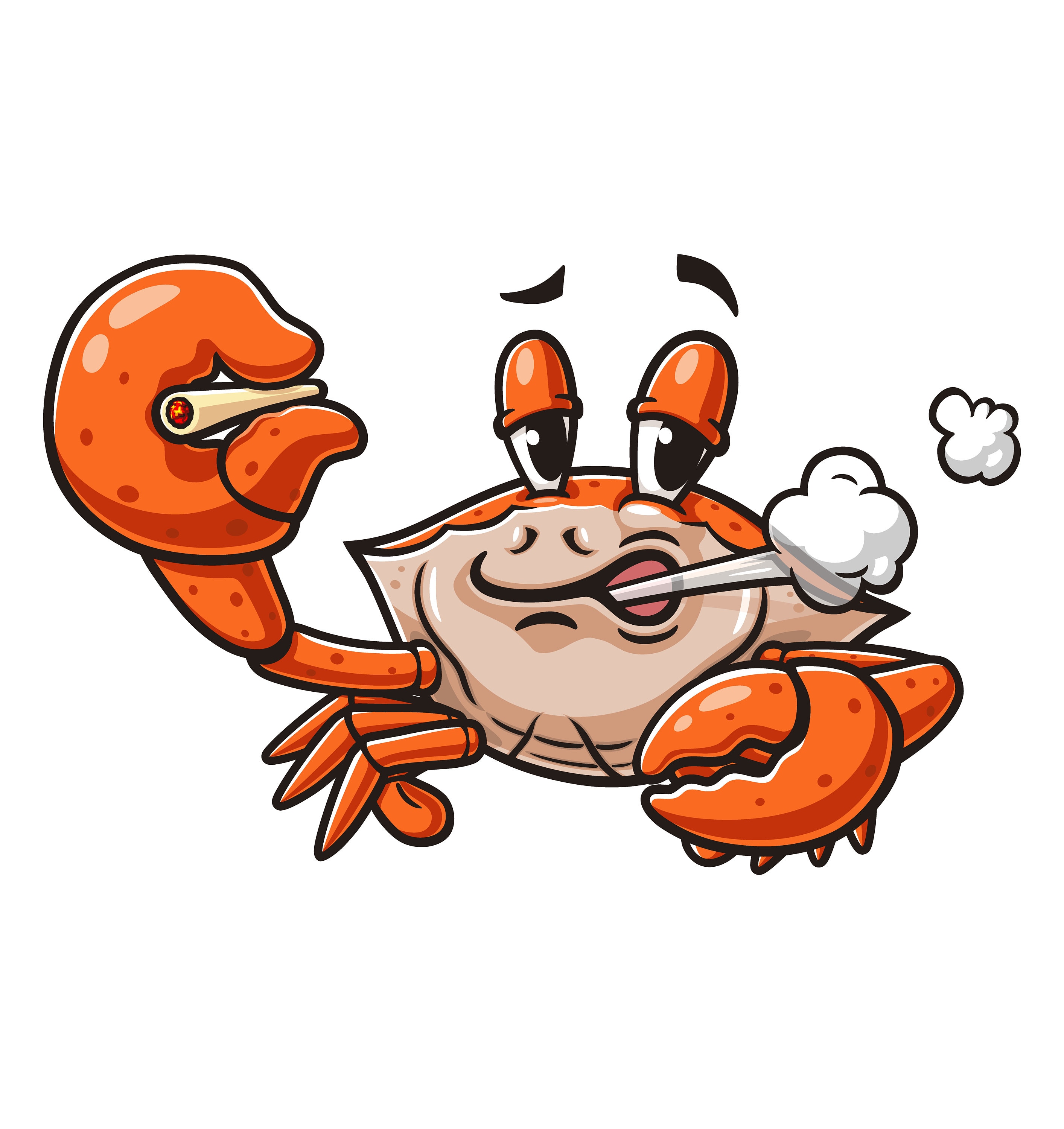 crab with a cigarette Crab Smoking