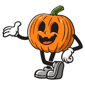 Pumpkin cartoon mascot illustration design character clip art