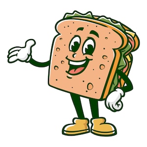 Sandwich cartoon mascot illustration design character