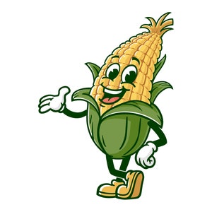 CORN cartoon mascot vector illustration design character