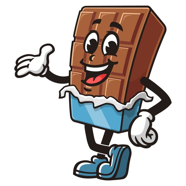 Chocolate Bar cartoon mascot illustration design character vector