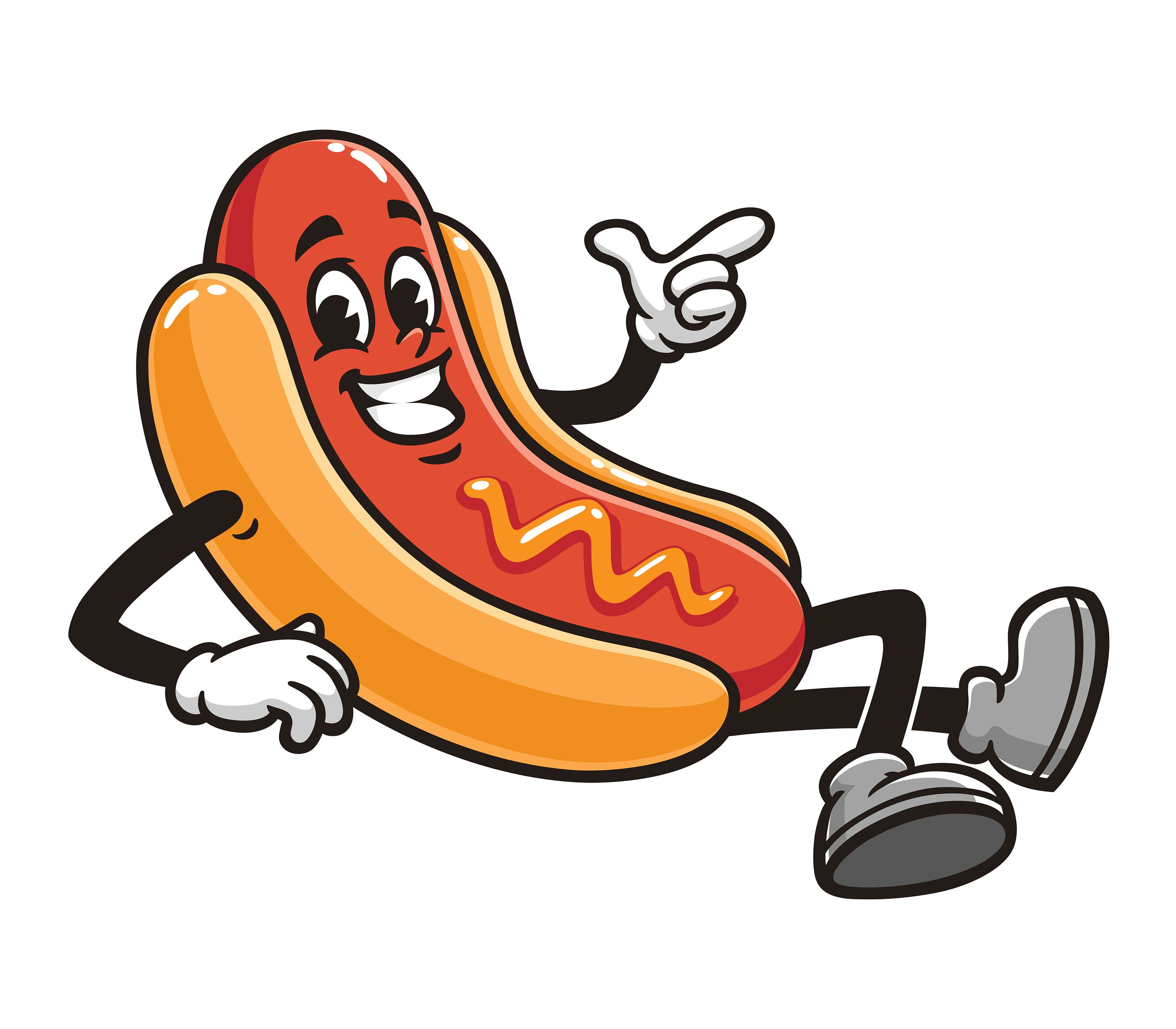 Hot Dog Sausage Relaxed Cartoon Mascot Illustration Design Il Fullxfull.5548177526 Ht4r