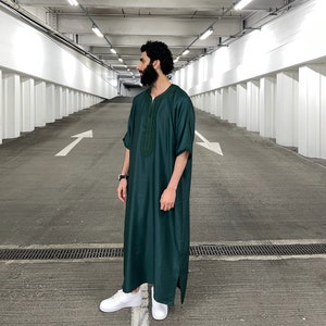 Green Moroccan Djellaba / Kandora / Jubba / Thobe / Jalabiya