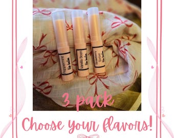 3 pack lip balm; choose your own flavors