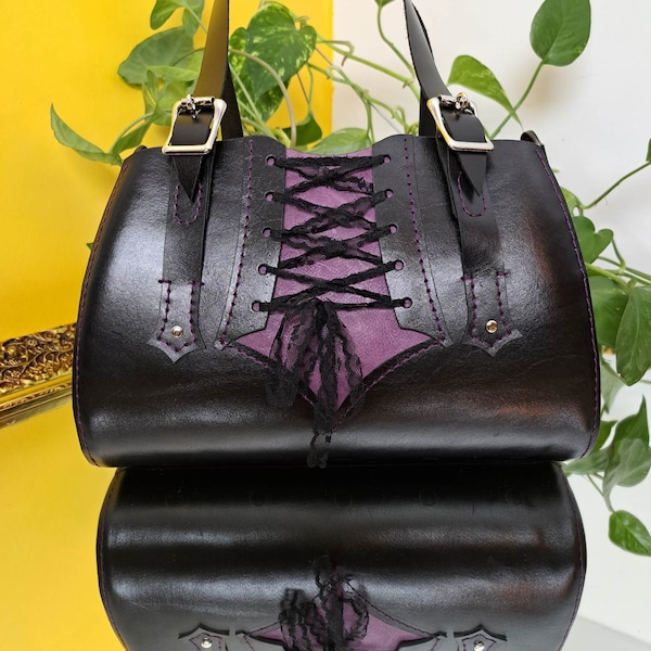 Sac à main original en cuir  ultra fermin  design corset  pour tout les jours, idéale cadeau femme