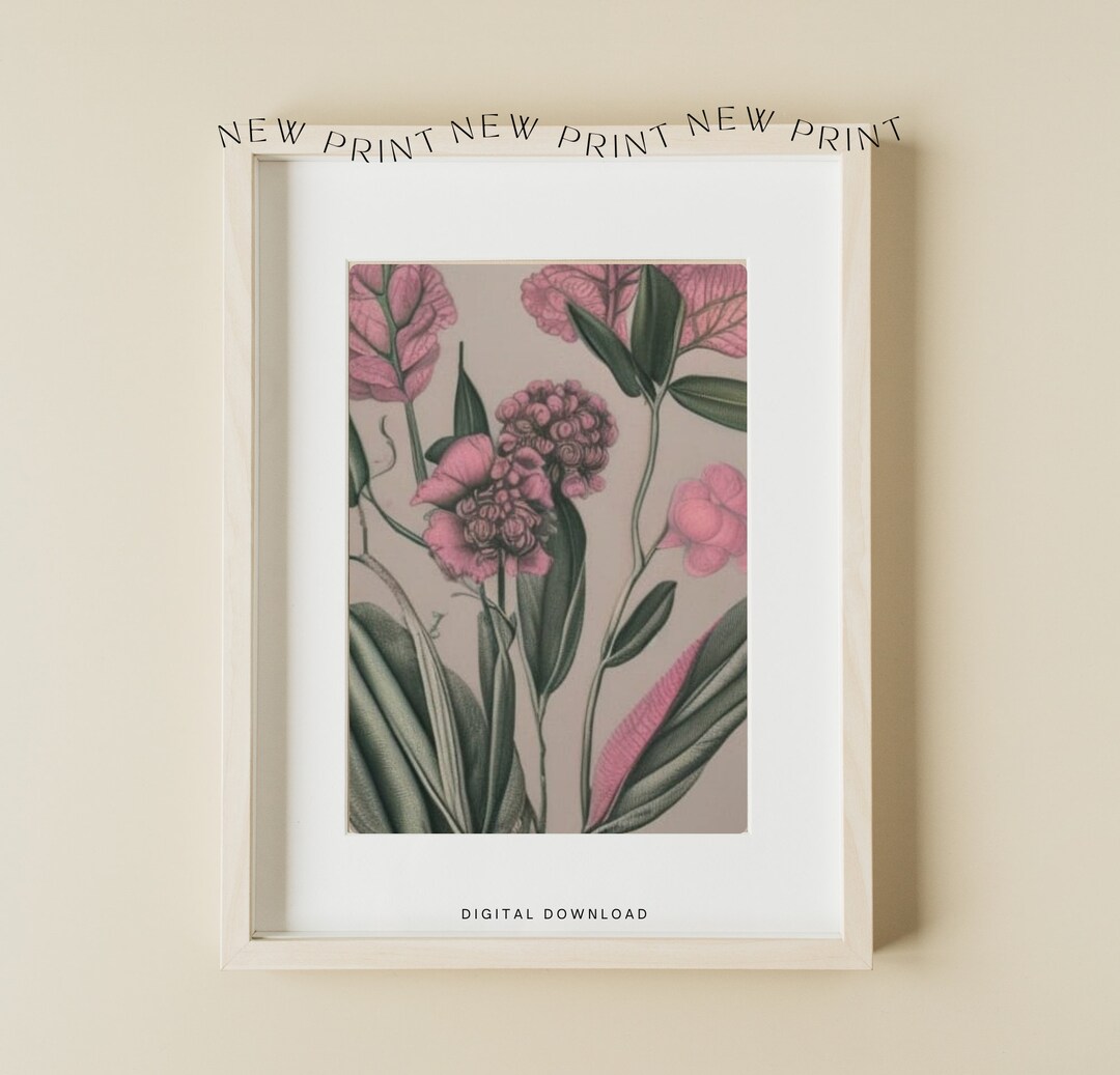 Printable Botanical Wall Art Watercolor Floral Wall Print Floral Wall