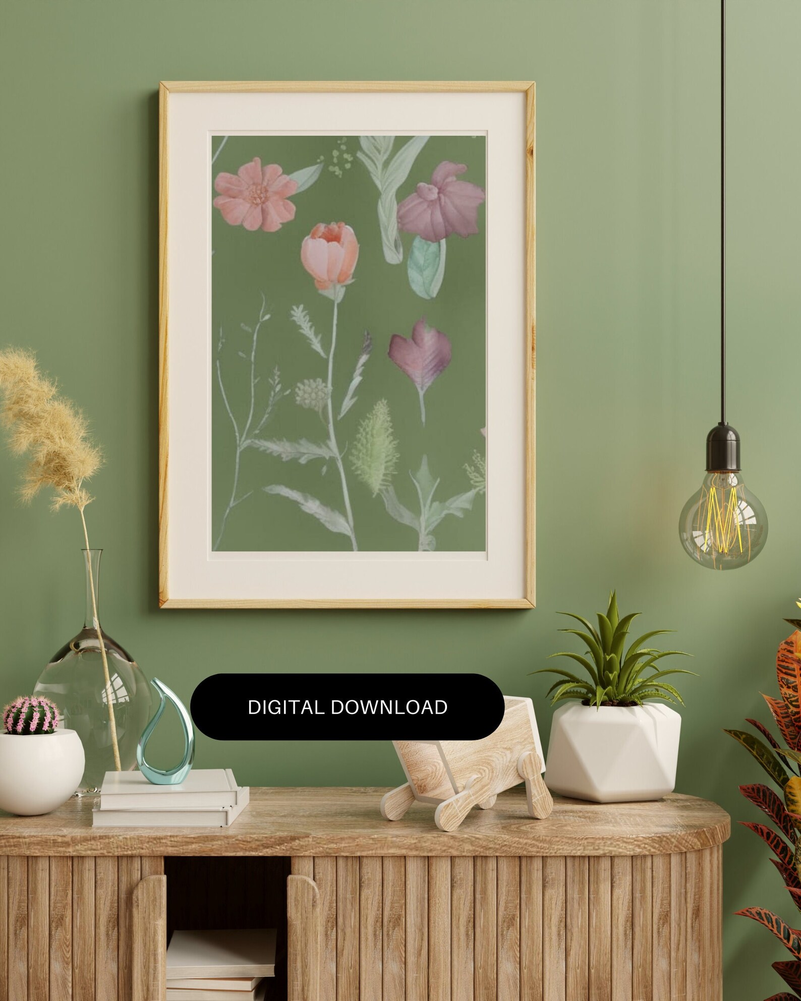 Printable Botanical Wall Art Watercolor Floral Wall Print Floral Wall ...