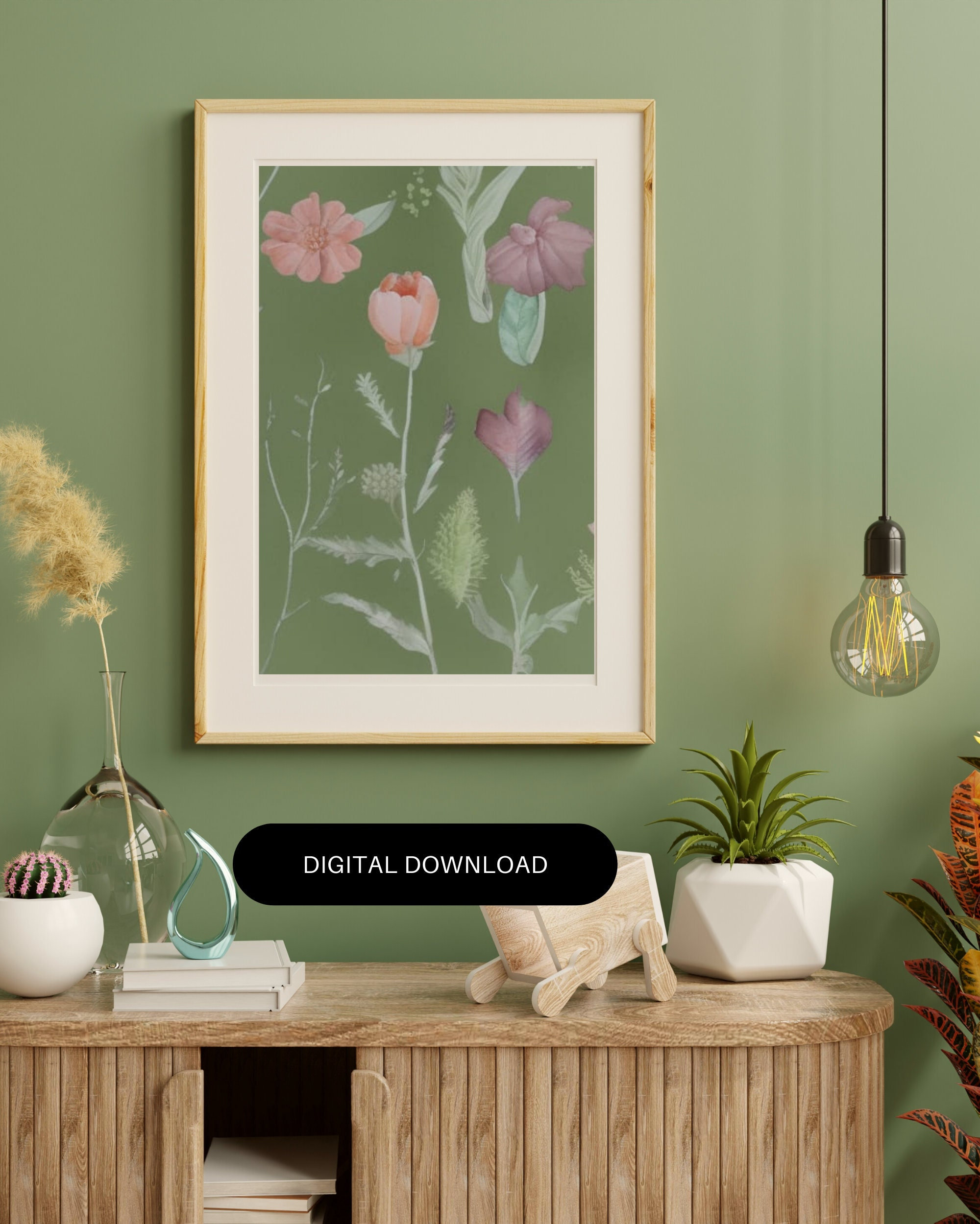 Printable Botanical Wall Art Watercolor Floral Wall Print Floral Wall ...