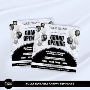 DIY Grand Opening Flyer, Canva Template, Celebration Flyer, Launch Event Party Flyer, Coming Soon Flyer, Grand Opening Post