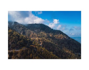 Mountain Side in Cedar Valley, Paphos Forest, Cyprus, Rolled Photography Print Wall Art