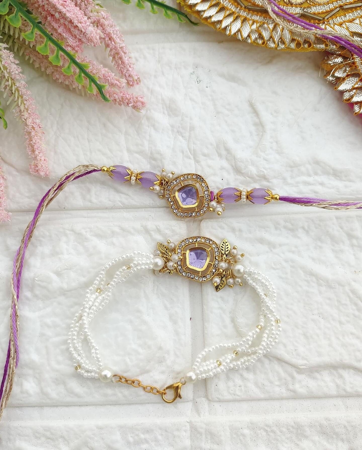 Kids Rakhi For Brother Evil Eye Rakhi Bracelet Set Of 2 - Protective Thread For Brother With Gold Accents Raksha Bandhan Rakhi