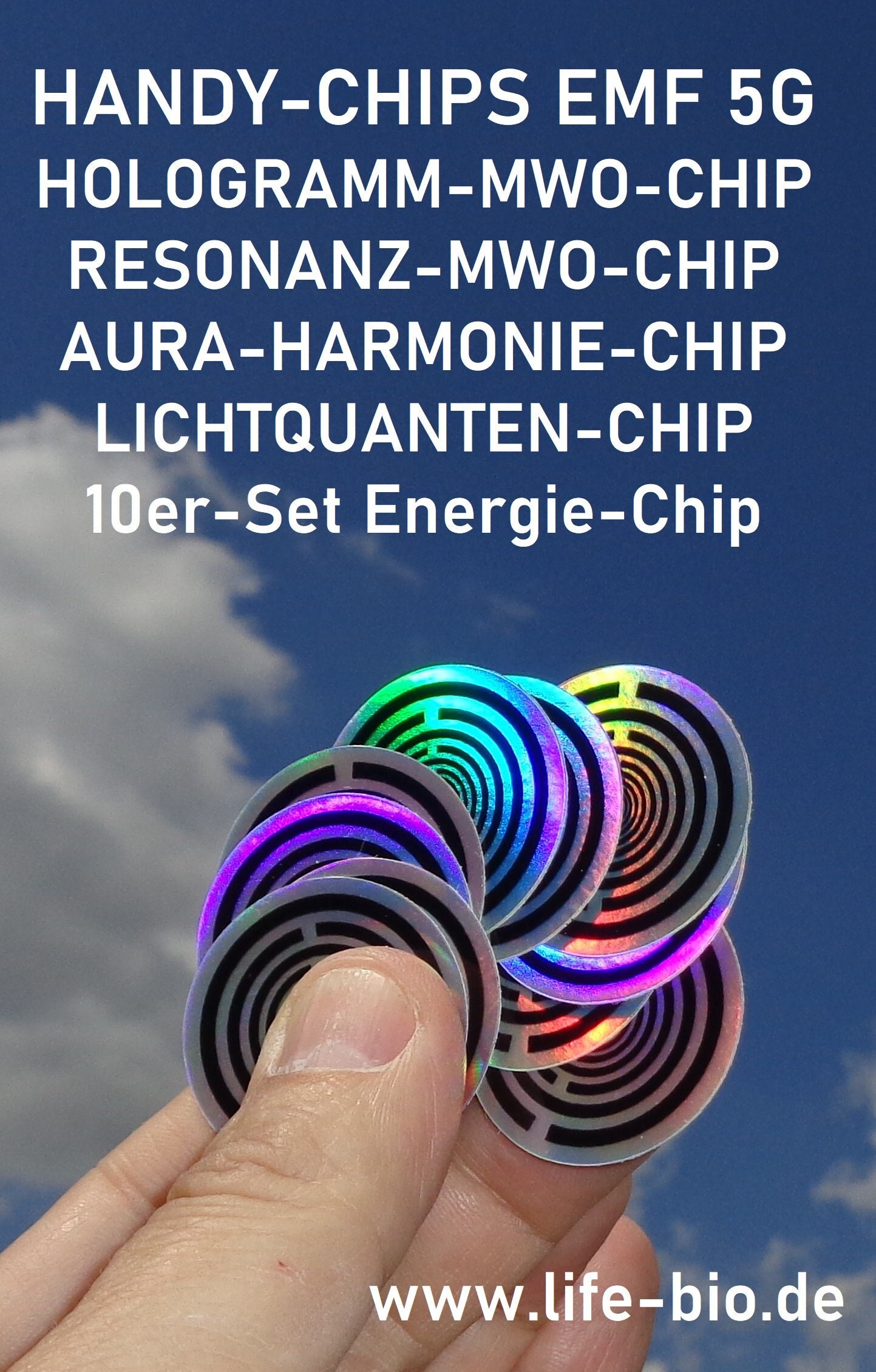 Cell Phone Chips MWO Chip Aura Harmony Chip EMF-5G Protection Field Set of 10 Bioresonance Light Quantum Photon Energy Chip Electrosmog Protection Harmoni