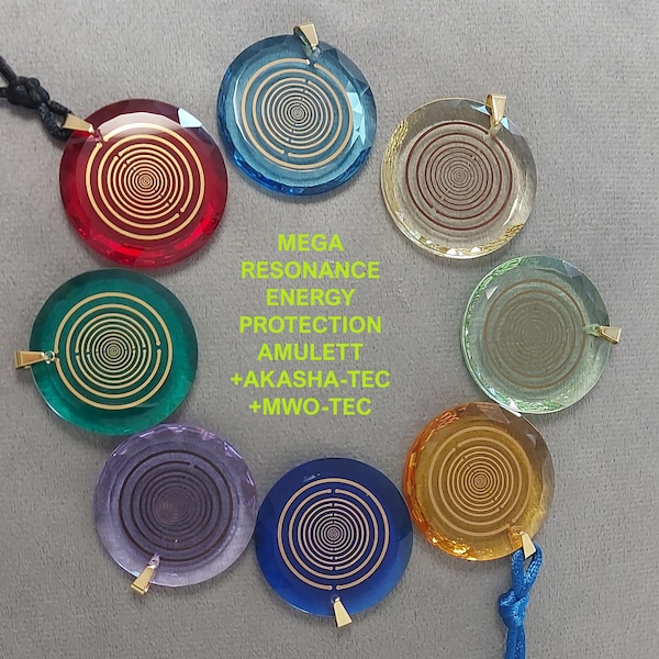 Frequency Amulet MWO Crystal Healy Cosmic Power Pendant Multiwave Angel Aura Chakra EMF 5G Protect Harmony Resonance Chi Prana Akasha OM