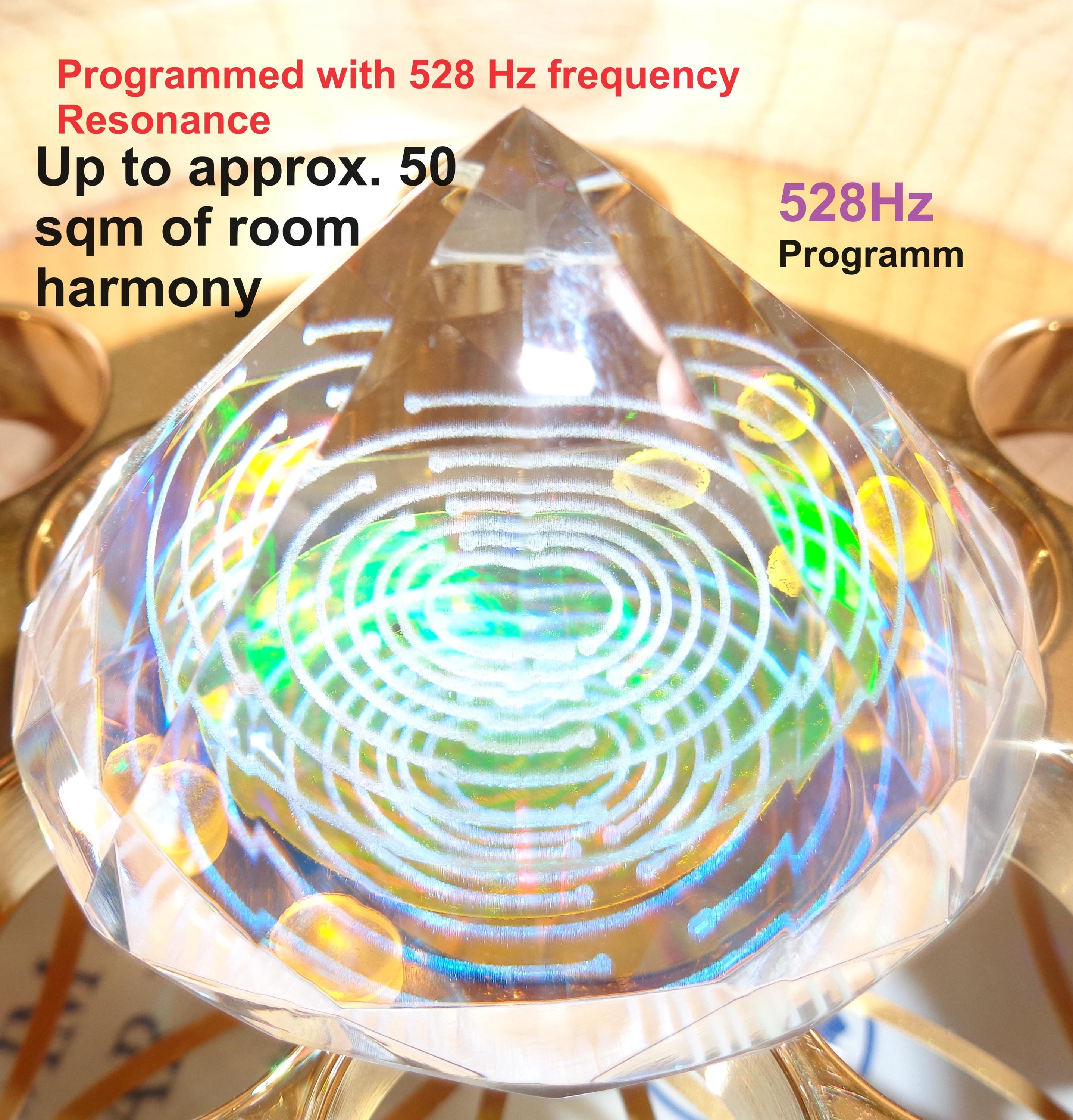 Energy Crystal Diamond MWO-Lakhovsky +528Hz Frequency Resonance Room Quantum Field Harmony Hologram Biophotons TEC Light Crystal Diamond