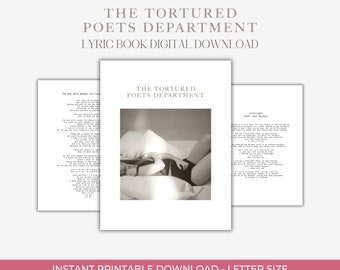 TTPD Lyric Book | Printable Taylor Swift Book | Lyric Pages | Taylor Swift Lyrics | Instant Download | 31 Songs Included | The Anthology