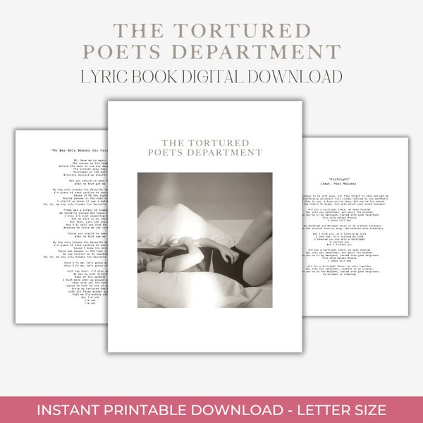 TTPD Lyric Book | Printable Taylor Swift Book | Lyric Pages | Taylor Swift Lyrics | Instant Download | 31 Songs Included | The Anthology