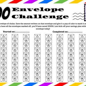 100 Envelope Challenge 2024/2025, Budget Planner, 5K Savings, Money Tracker, No Spend Challenge, Money Saving, Monthly Tracker,