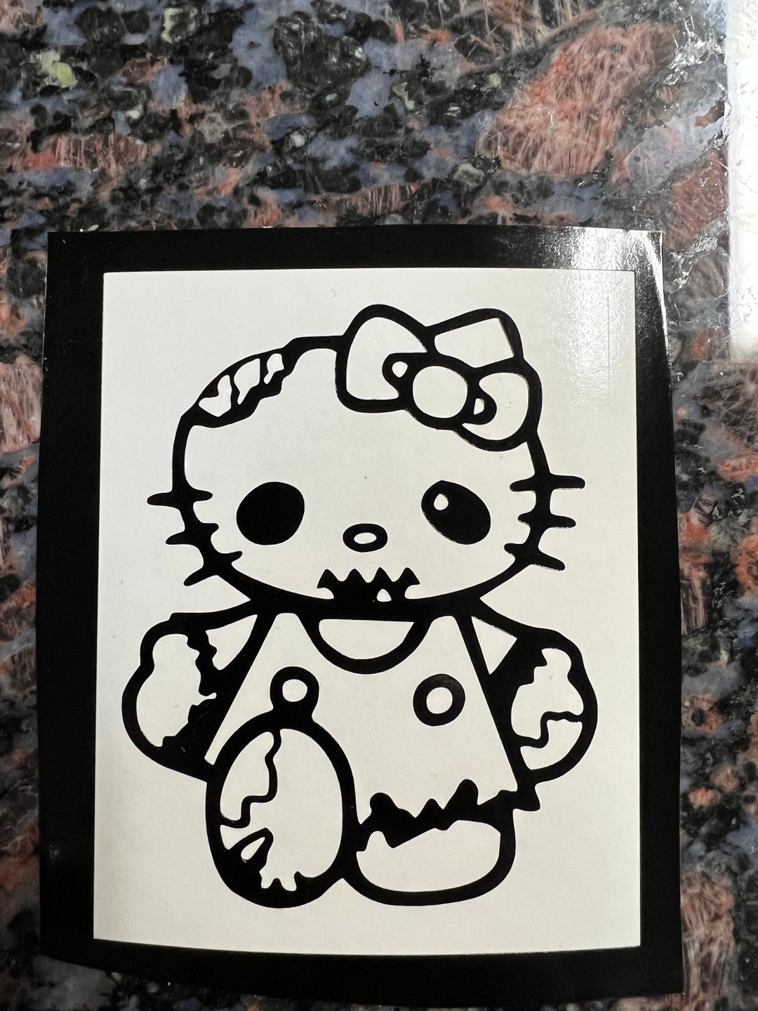 Zombie Hello Kitty Vinyl Sticker Etsy