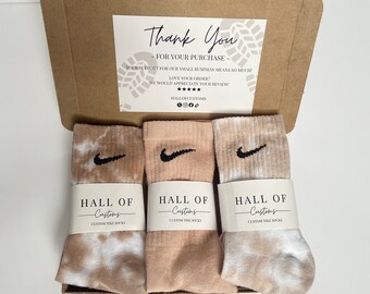 Nike Crew Custom Hand Dyed Socks | Multipack | 3 pairs | Brown | Grey | Beige