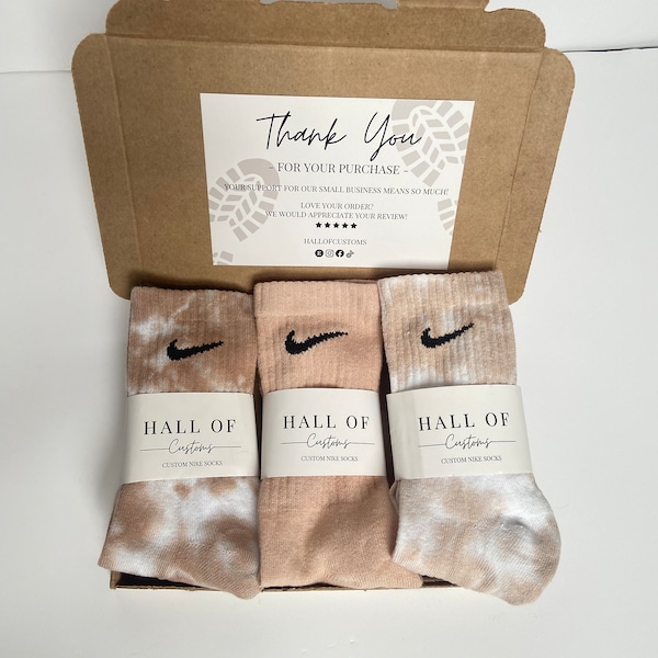 Nike Crew Custom Hand Dyed Socks | Multipack | 3 pairs | Brown | Grey | Beige