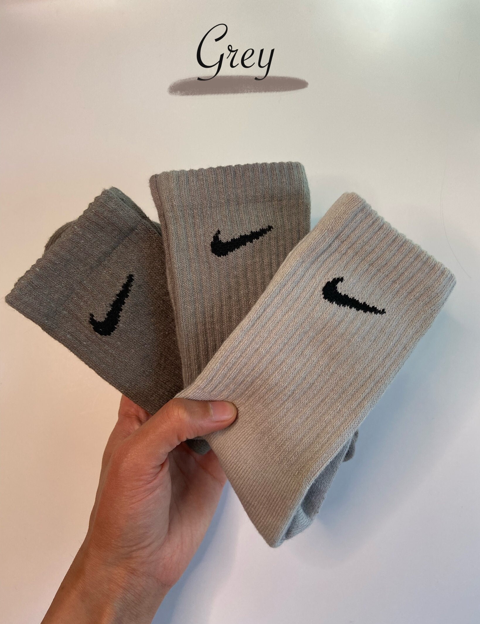 Nike Crew Custom Hand Dyed Socks Multipack 3 Pairs Brown Etsy UK