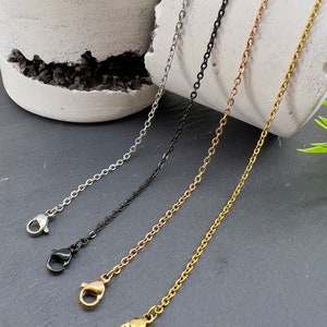 Flat cable chain 2mm | 304 stainless steel | natural, black, gold or rose gold | unisex | customizable lengths | hypoallergenic